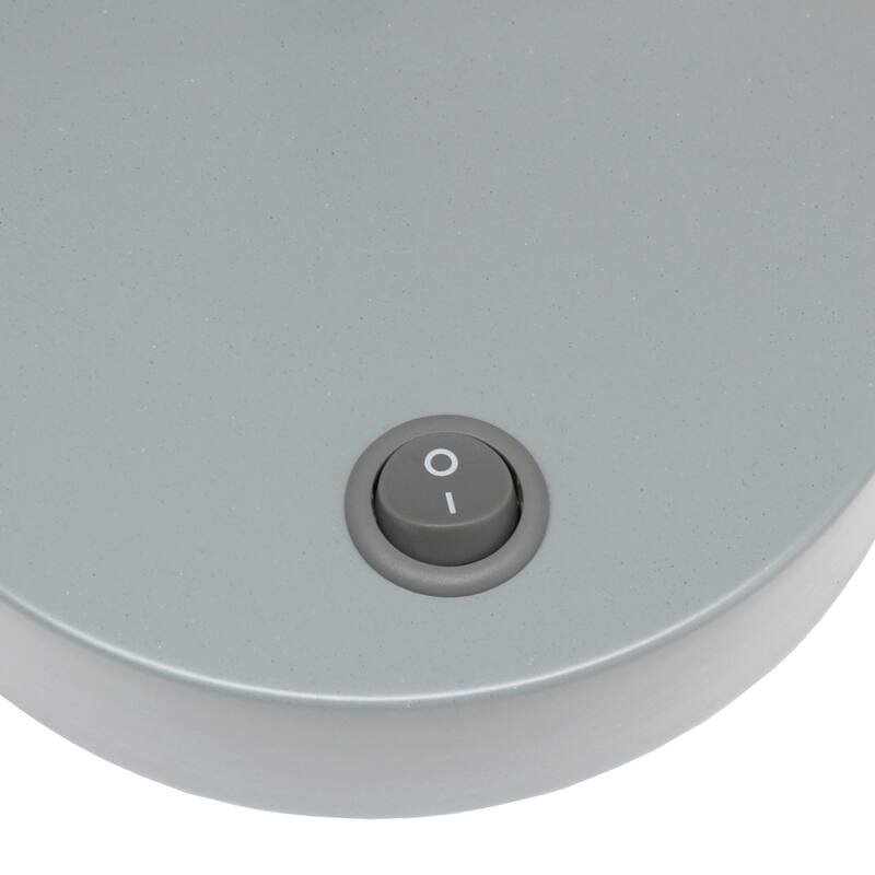 Curved Arm Desk Lamp with Glass Shade - 15.75" - Gray