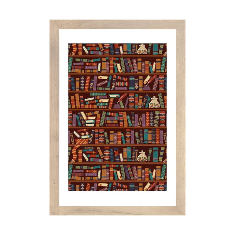 iCanvas "Bookshelf" by Risa Rodil - Natural - 24x16x1