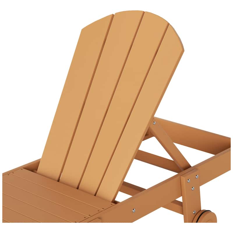 Polytrends Laguna Hdpe All Weather Outdoor Patio Pool Reclining Armless Chaise Lounge With Wheels