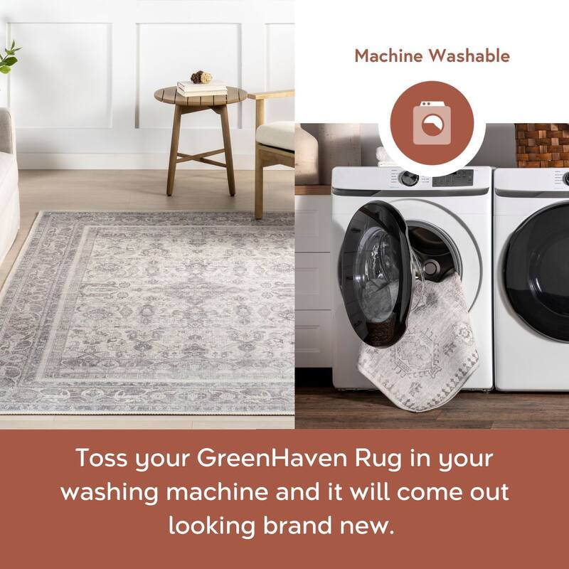 Nuloom Green Haven Collection Recycled Cotton Machine Washable Area Rug