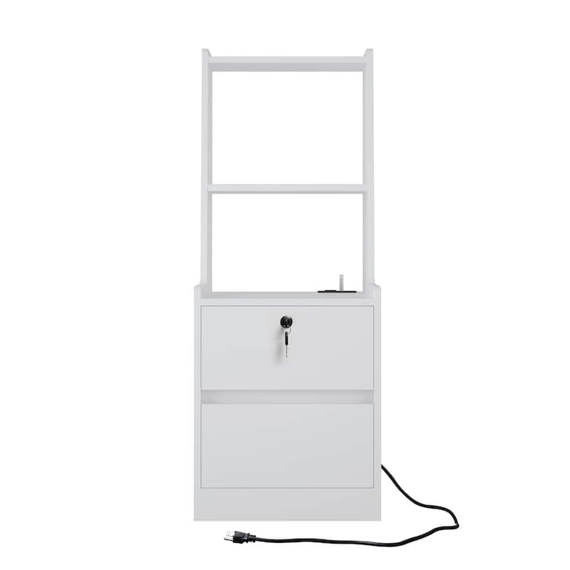 Nightstand with Charging Station,with Night Light,Modern Night Stand with Bookshelf,Bedside Tables with Storage Cabinet