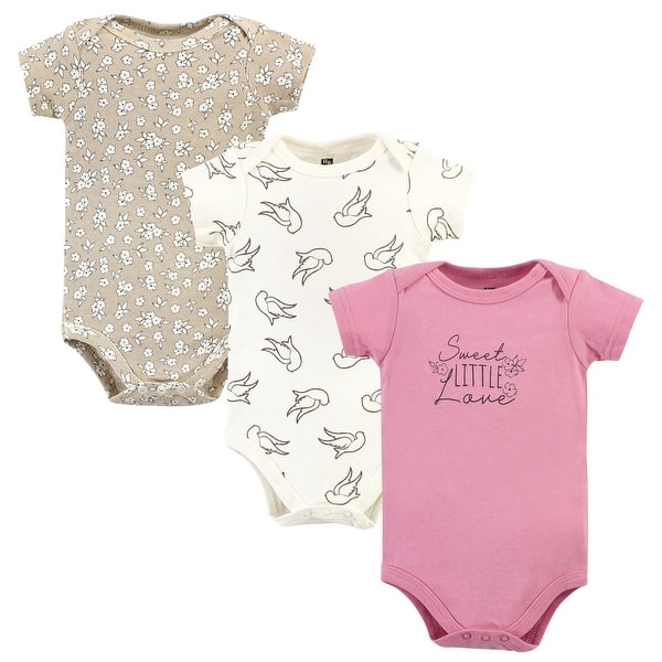 slide 1 of 1, Hudson Baby Infant Girl Cotton Bodysuits, Sweet Little Love 0-3 Months - Sweet Little Love