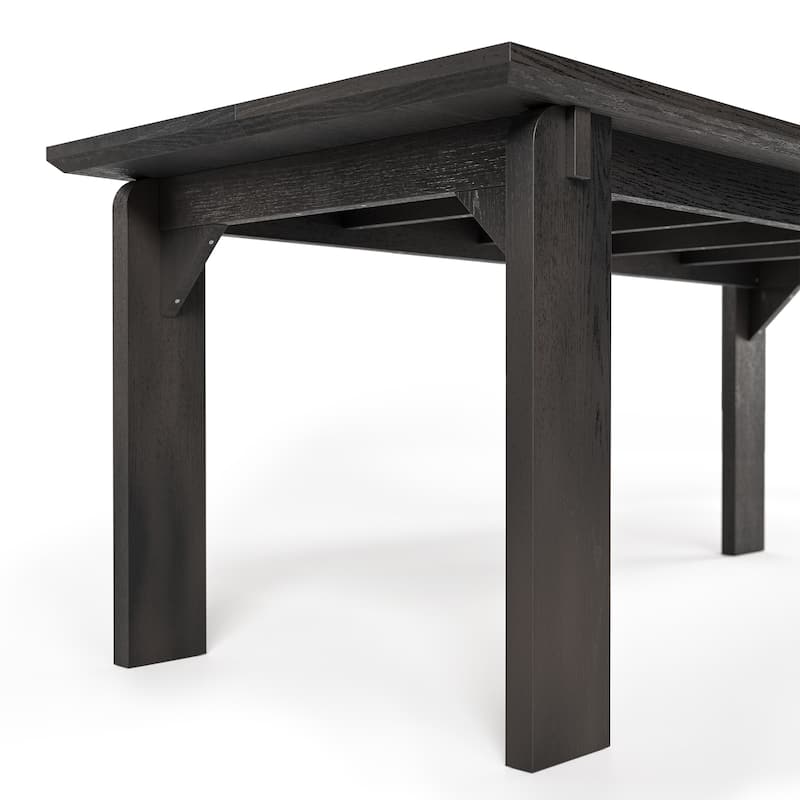 84 Inch Solid Wood Dining Table, Black Walnut Table, Large Rectangular Kitchen Table for 6-8 People Room Table