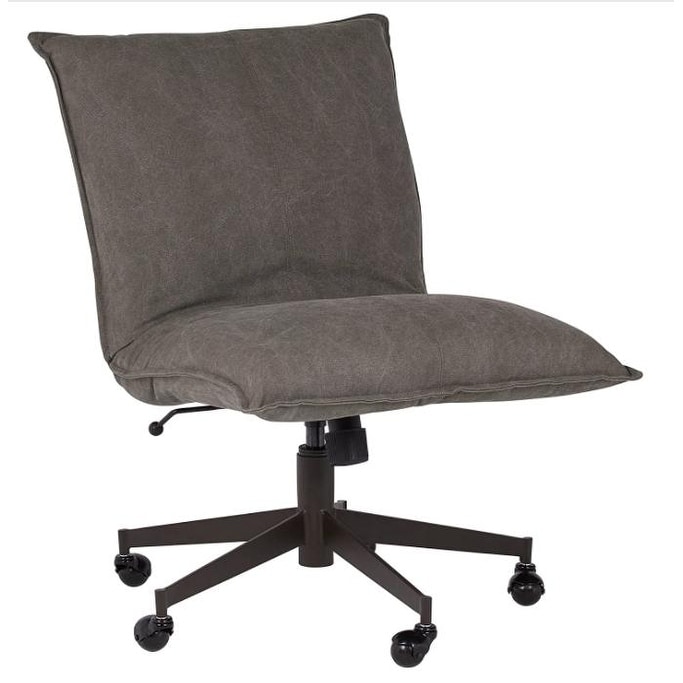 Desk chair PEBRINGE dark grey fabric/black