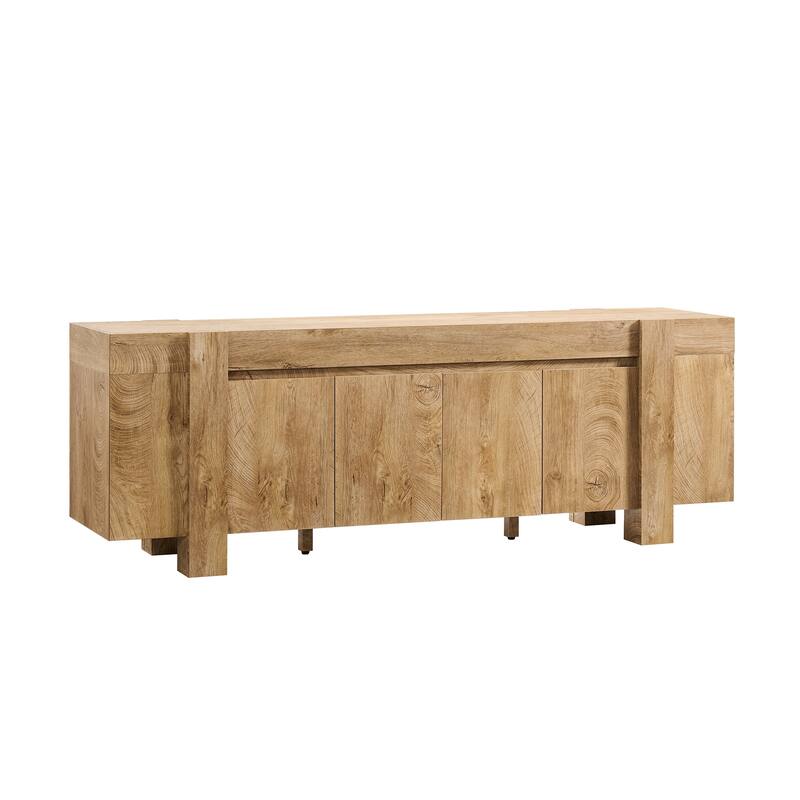 Modern Farmhouse TV Stand, Wood Entertainment Center for Living Room