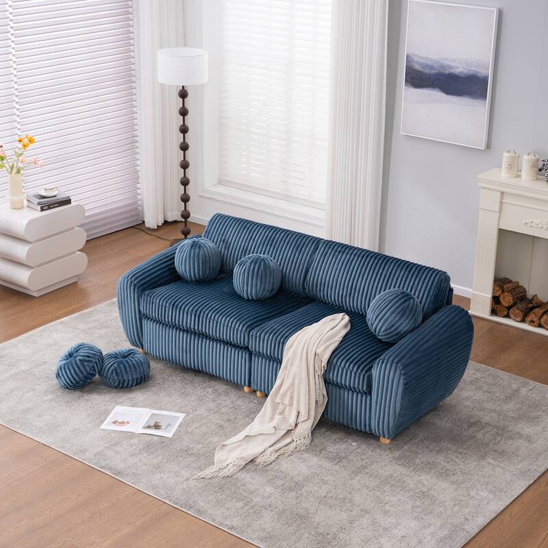 84in Corduroy Sectional Love Seat Couch