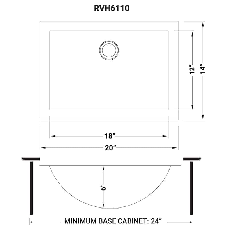 Ruvati 18 x 12 inch Brushed Gold Polished Brass Rectangular Bathroom Sink Undermount - 20" x 14" - 20" x 14"