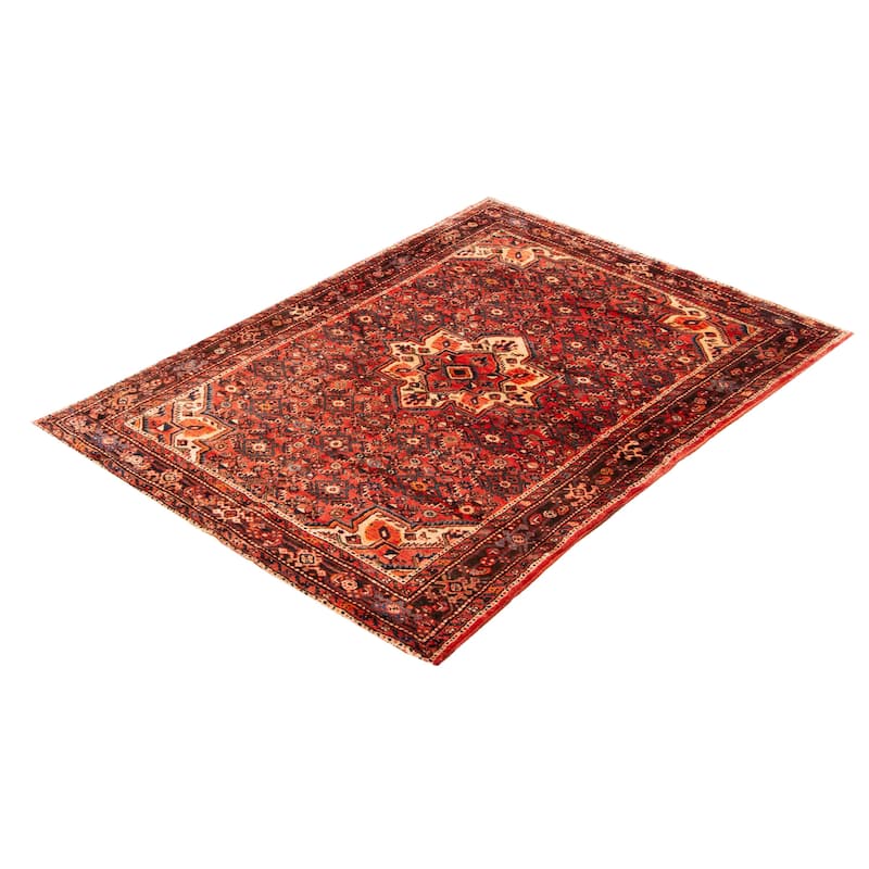 ECARPETGALLERY Hand-knotted Andelz Red Wool Rug - 5'4 x 10'6