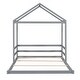 preview thumbnail 6 of 14, Full Size Wood House Platform Bed With Guardrail,Sturdy Frame For Bedroom