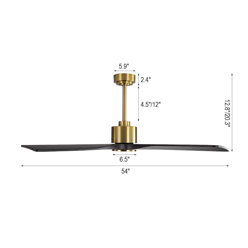 MLiAN 54 inch 4 Soild Wood Blades Indoor Ceiling Fan with Remote - 54 inch