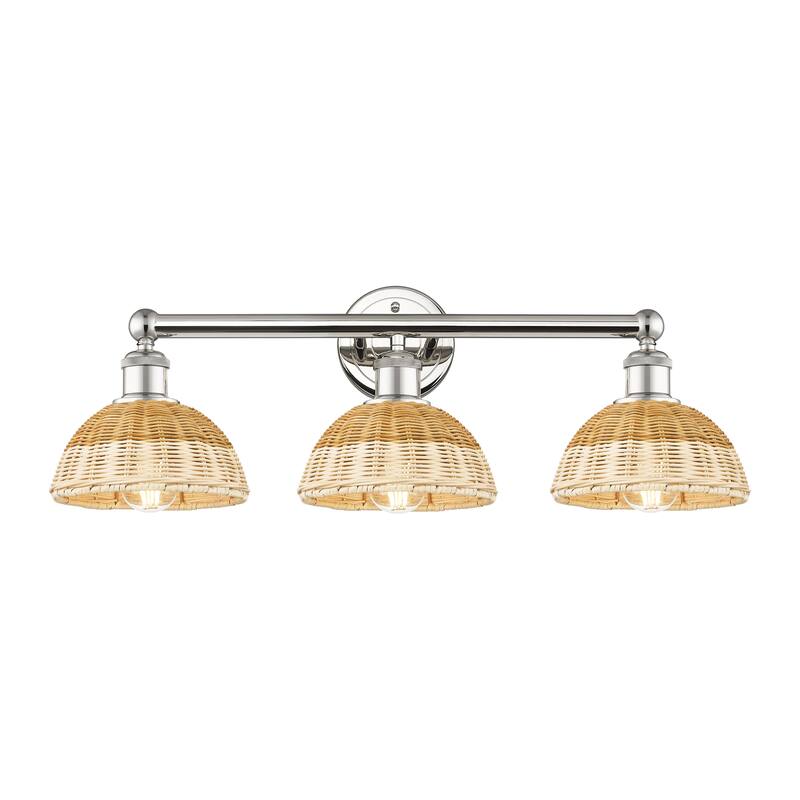 Innovations Lighting Endless Possibilities Edison - Bristol Natural II - 3 Light 26" Bath Vanity Light - Polished Nickel/Natural