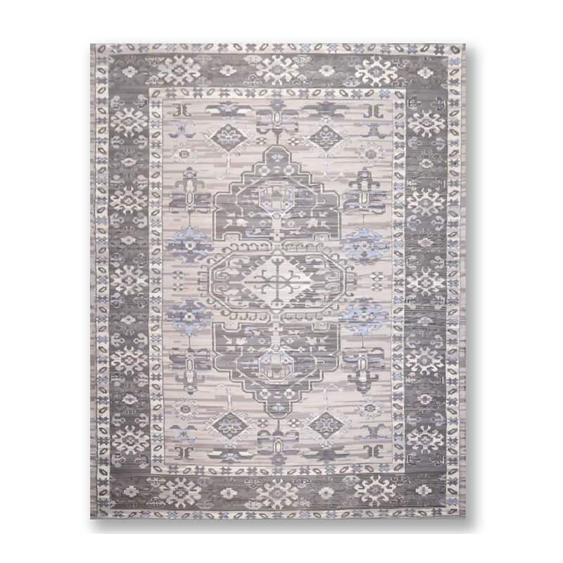 Handmade Taupe, Gray Flatweave Polyster Traditional Oriental Area Rug