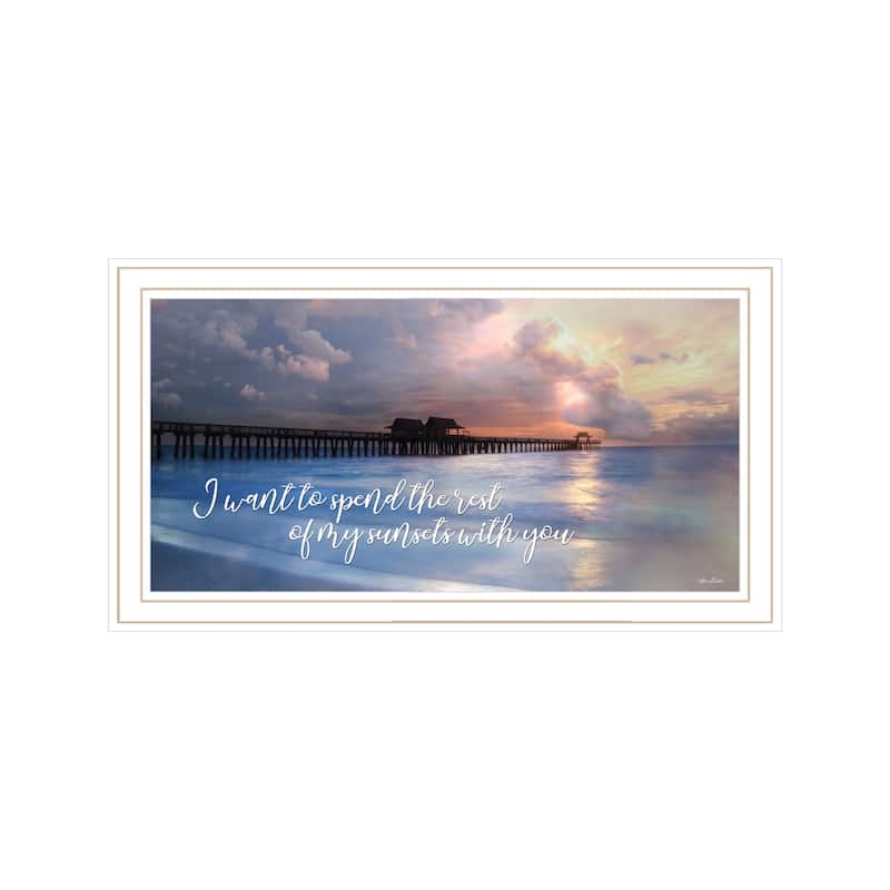 TrendyDecor4U "Rest of My Sunsets I" Framed Print Wall Art - White