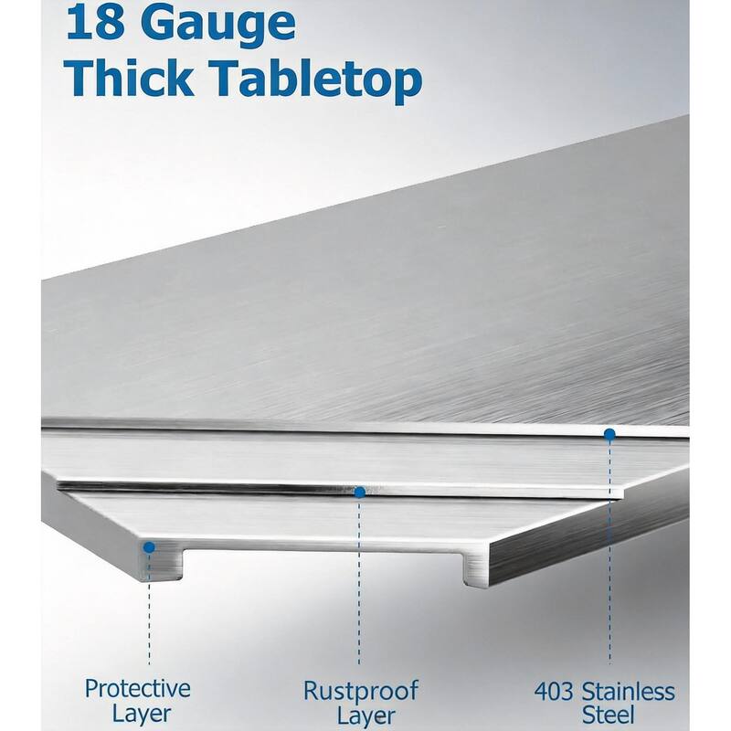 Heavy Duty Stainless Steel Work Table, with Wheels and Adjustable Bottom Shelf