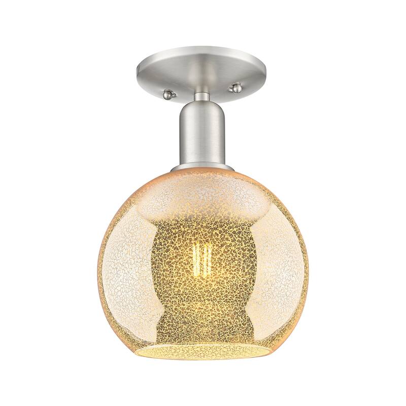 Innovations Lighting 716-1C-12-8 Athens Semi-Flush Athens 8" Wide - Brushed Satin Nickel / Mercury