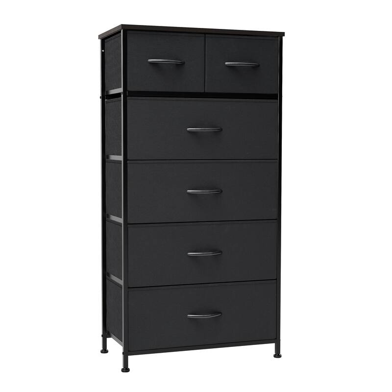 6-drawer Chest Vertical Dresser Storage Tower by Crestlive Products - Black - 6-drawer