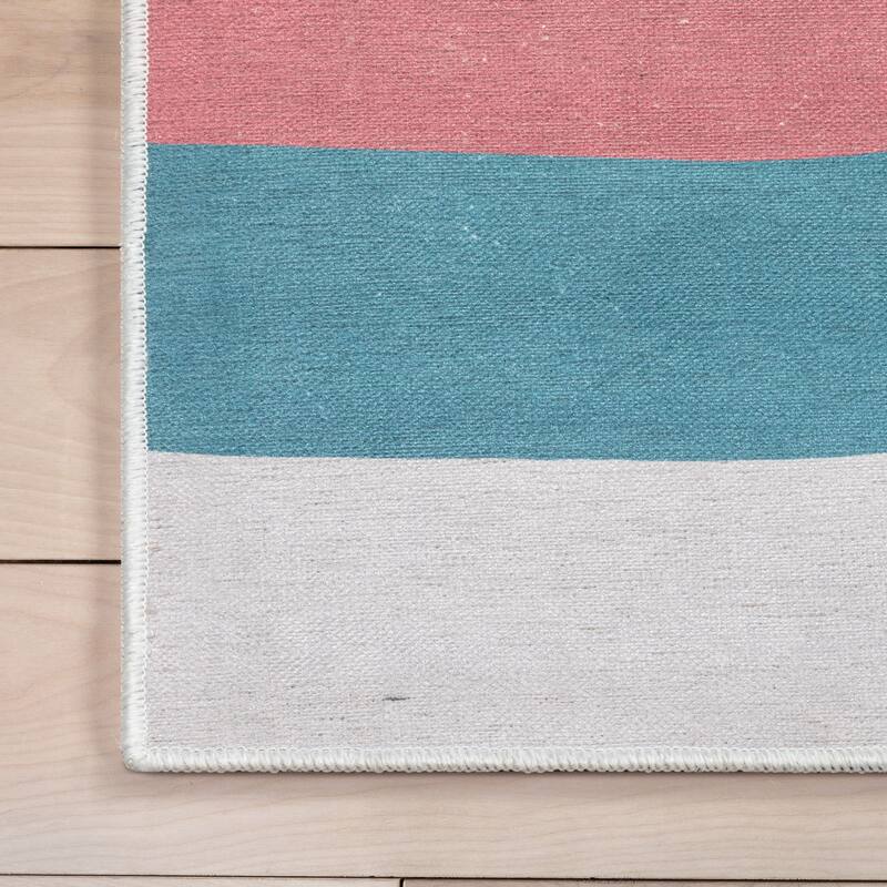 Well Woven Kids Rugs Kaleidoscope Rainbow Modern Machine Washable Area Rug