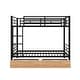 preview thumbnail 5 of 7, Metal Full Size Convertible Kids Bunk Bed with 2 Drawers, Black