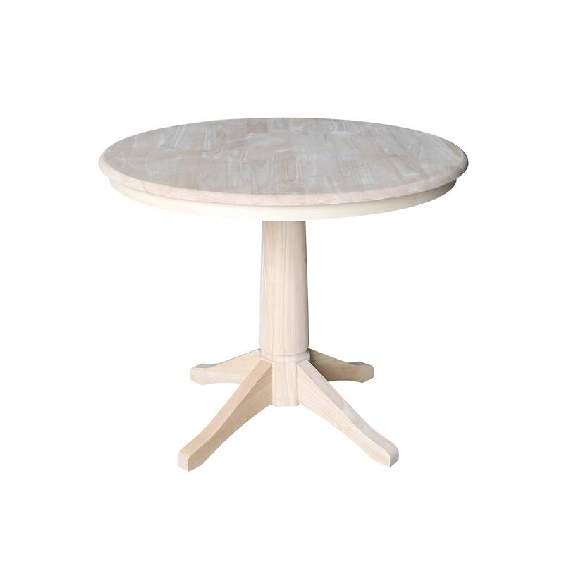 International Concepts Solid Wood 36" Round Pedestal Dining Table