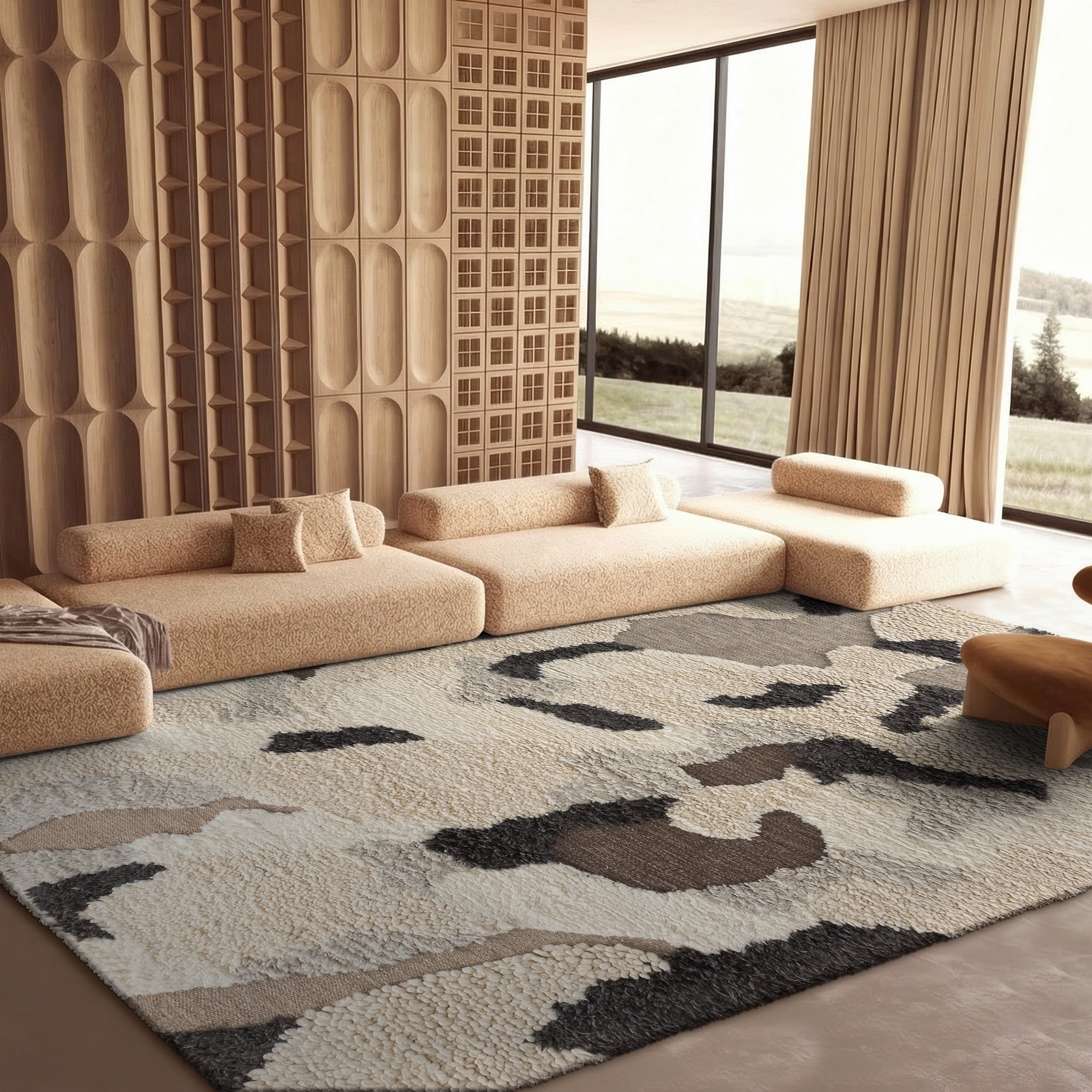 SAFAVIEH Handmade Casablanca Shag Fusako Wool High-Low Pile Rug