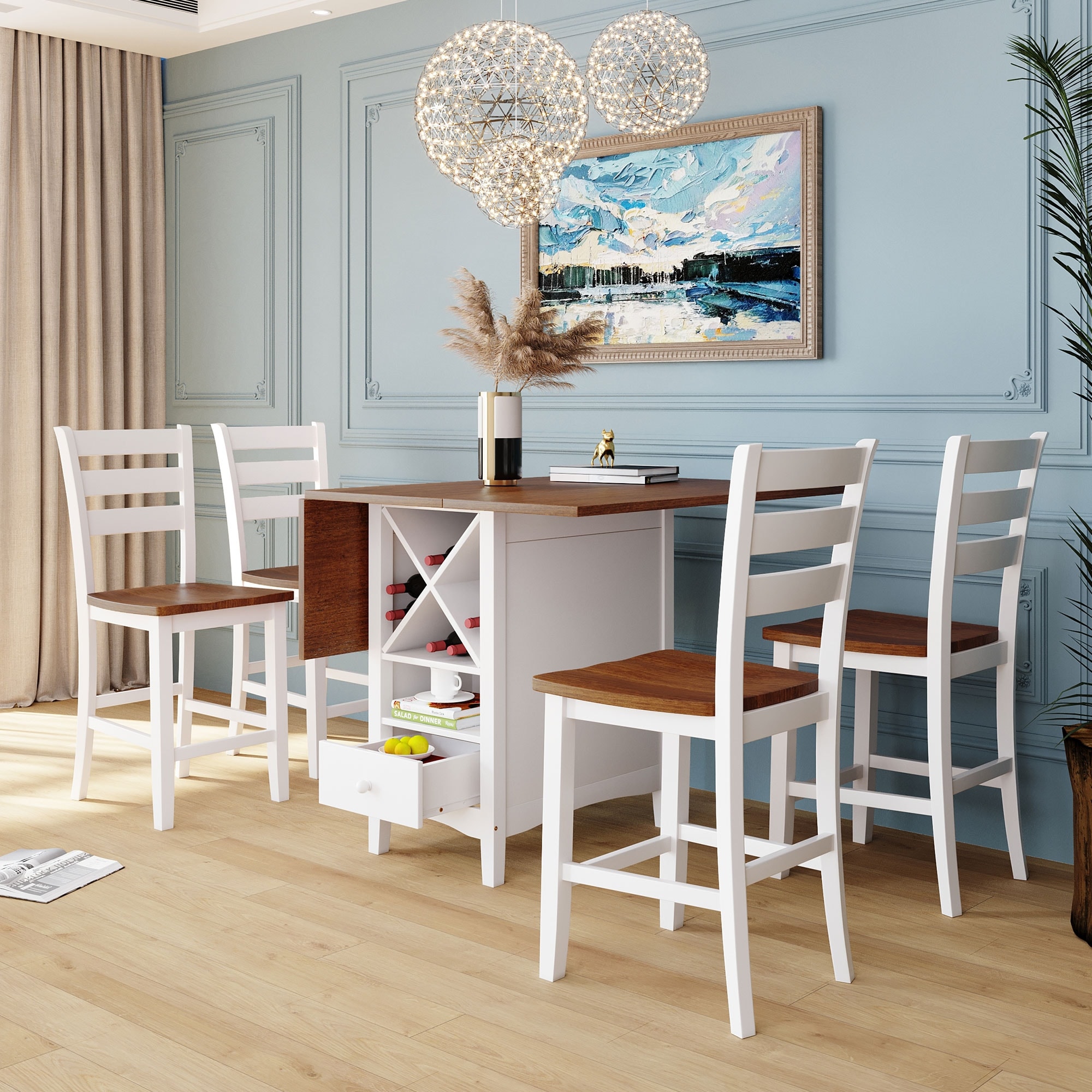 Garcia counter height drop 2025 leaf dining table