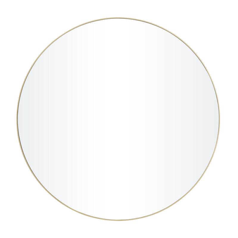 Wooden Wall Mirror with Thin Frame - Gold - Roche River Decor - Gold - 42"W, 42"H