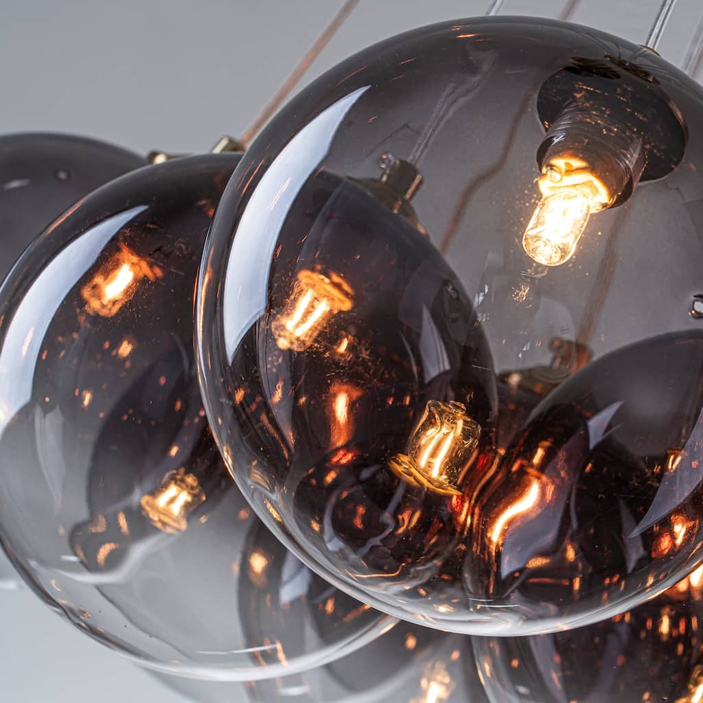 13/ 19-Light Modern Glam Gold Sputnik Cluster Swirled Glass Globe Bubble Chandelier for Dining Room