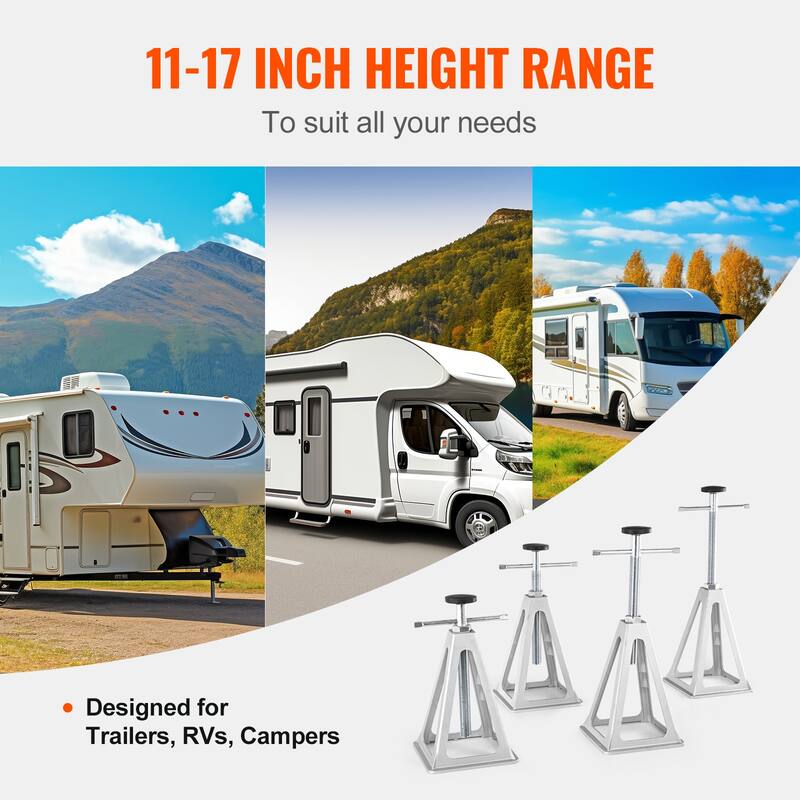 RV Stabilizer Jacks for RV Travel Trailer Camper, Single Screw Jack - 6000 lbs