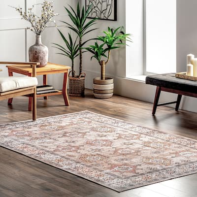 Nuloom Finley SpinClean Machine Washable Vintage Distressed Area Rug