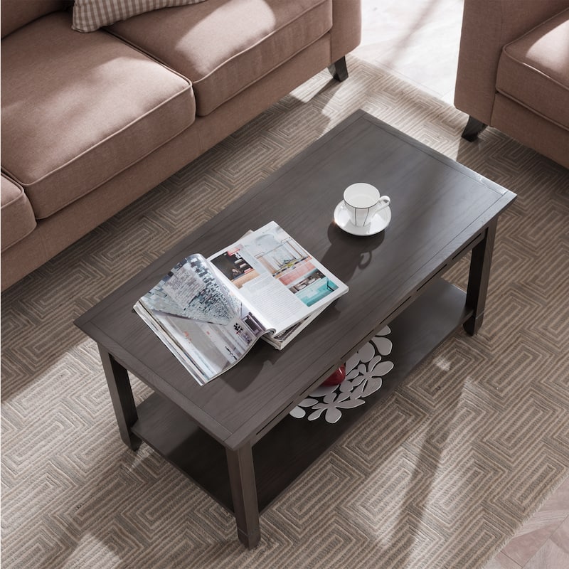 Leick Home Rustic Slate One Shelf Coffee Table