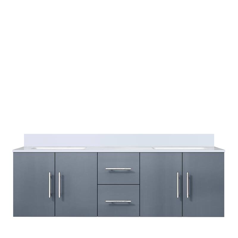 Geneva 60 in. W x 22 in. D Dark Grey Double Bath Vanity and White Quartz Top - 60 Inch - Dark Grey