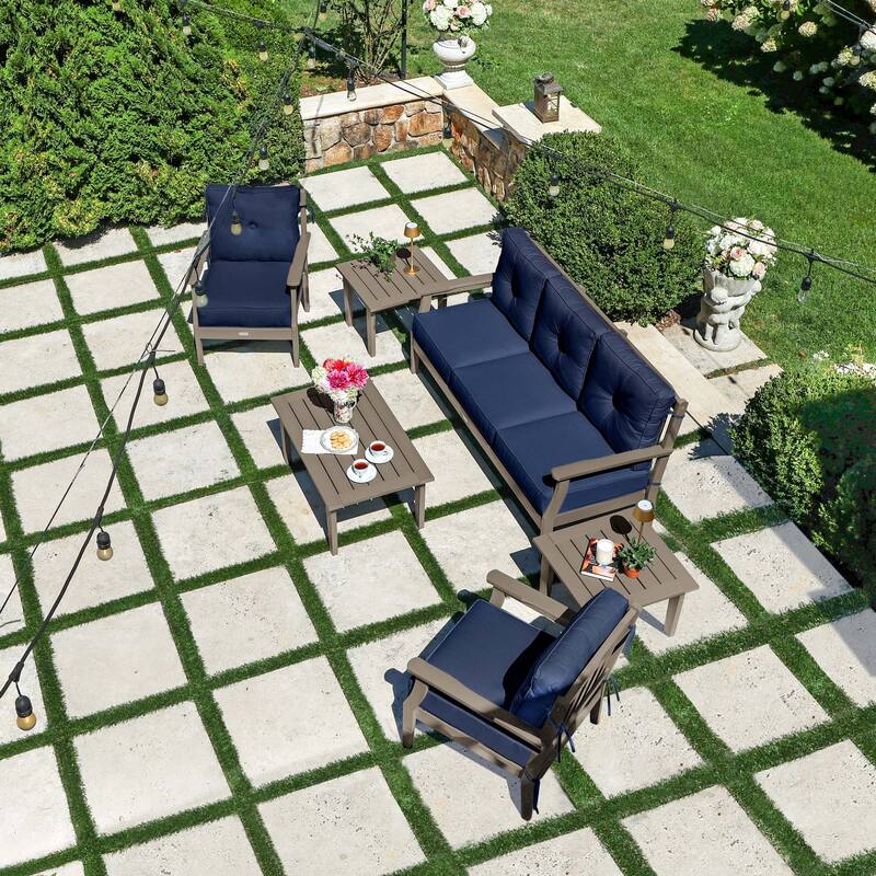 HIGHWOOD Lehigh 6-Piece Couch and Chair Deep Seating Set