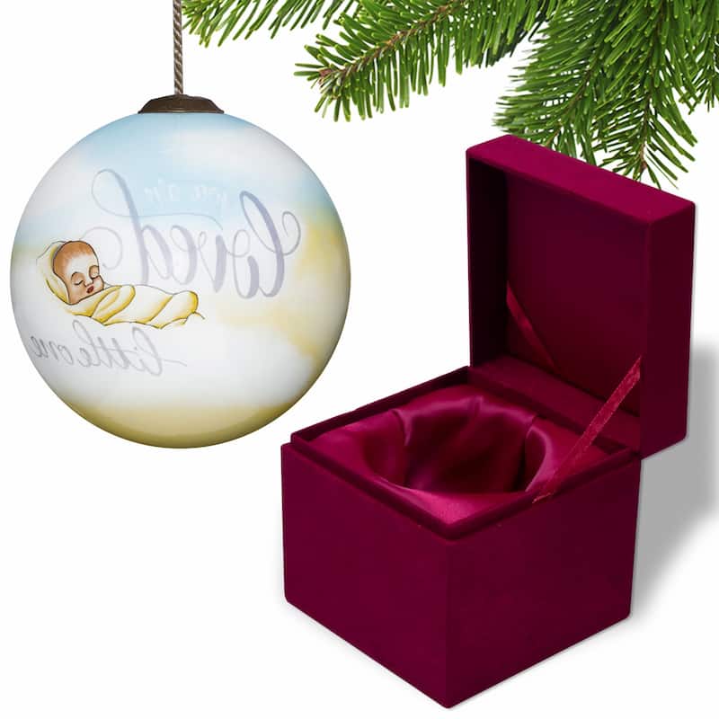 Smooth You are Loved, Little One Hand Painted Mouth Blown Glass Ornament - 3" x 3" x 3"