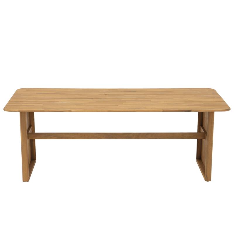 Outdoor 9-piece Solid Wood Dining Table And Chair Set With Cushions