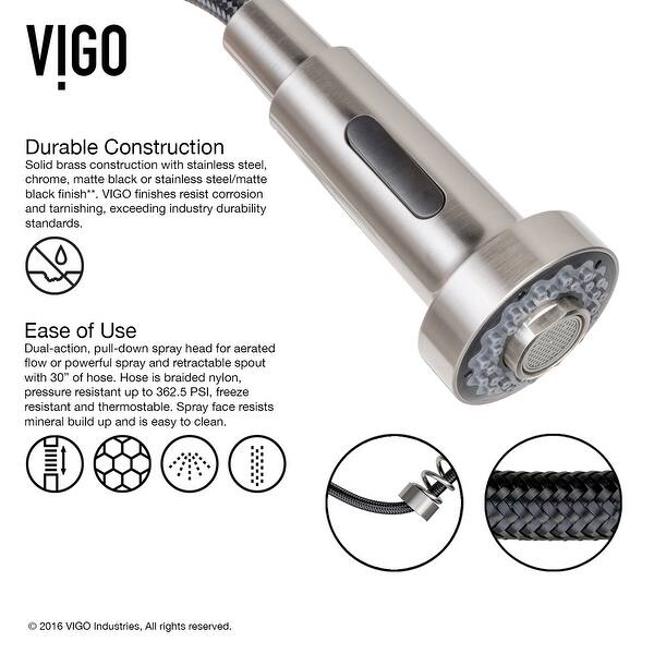 Vigo Edison Stainless Steel Pull Down Spray Kitchen Faucet Overstock 4612925