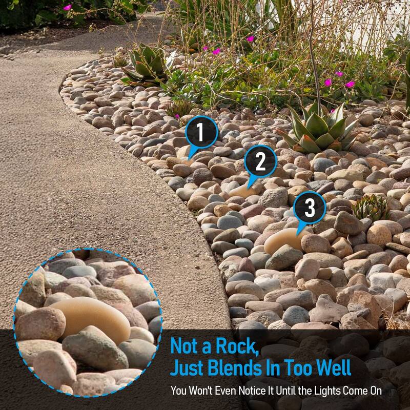 5CCT 3-Size Decorative Stone Lighting Kit, Cobblestone Pathway Lights