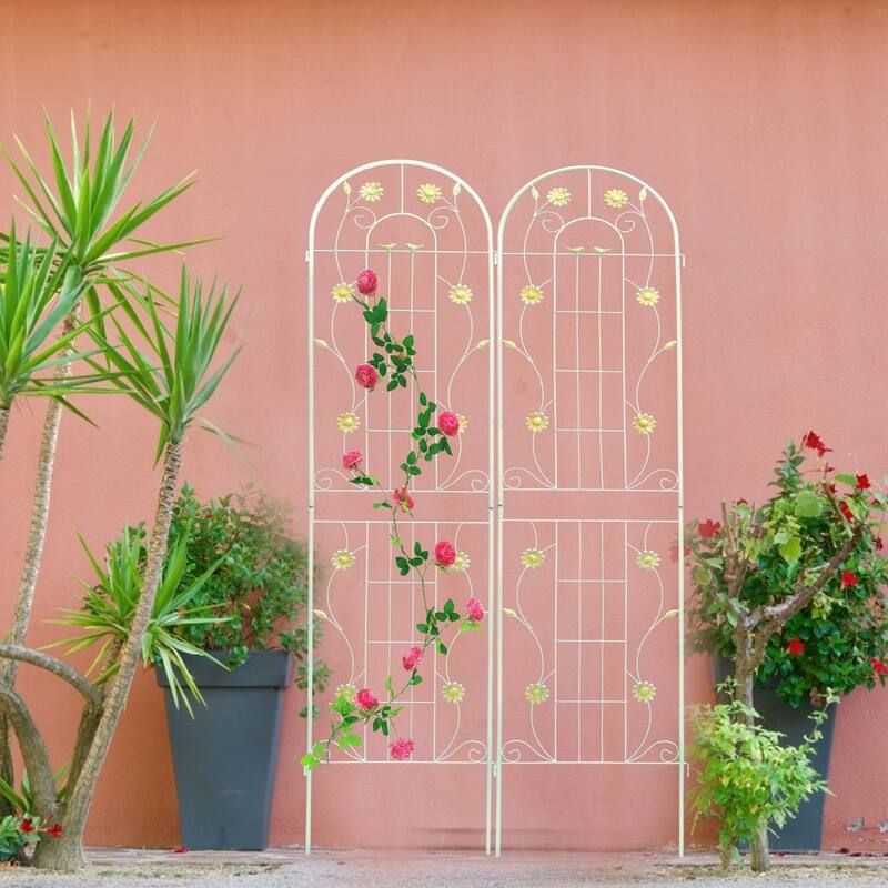 86.7" x 19.7'' Rust-Resistant Climbing Trellis for Garden Flowers and Vines