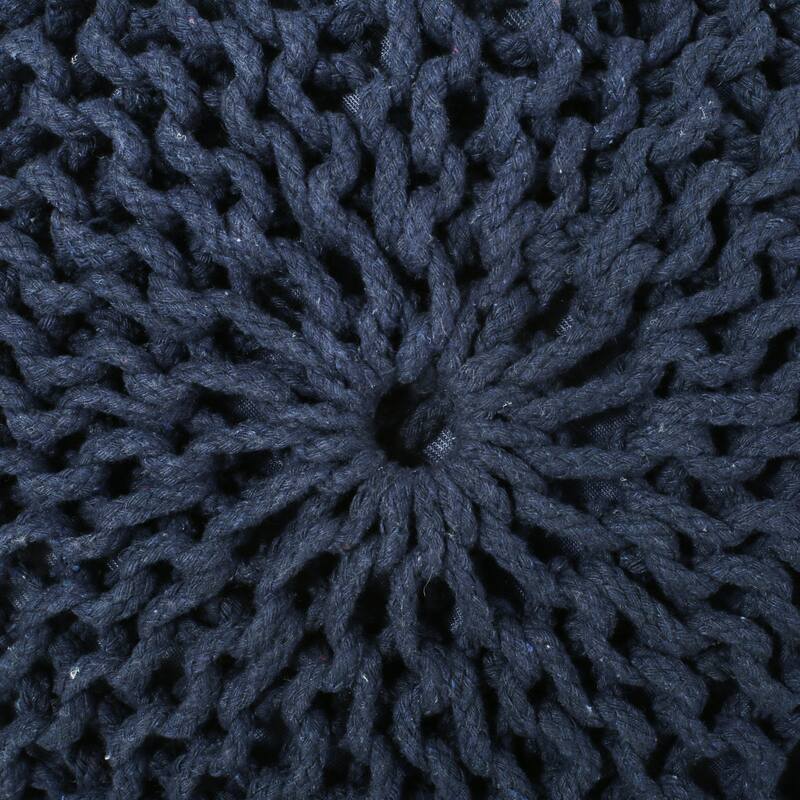 Bordeaux Knitted Cotton Round Pouf