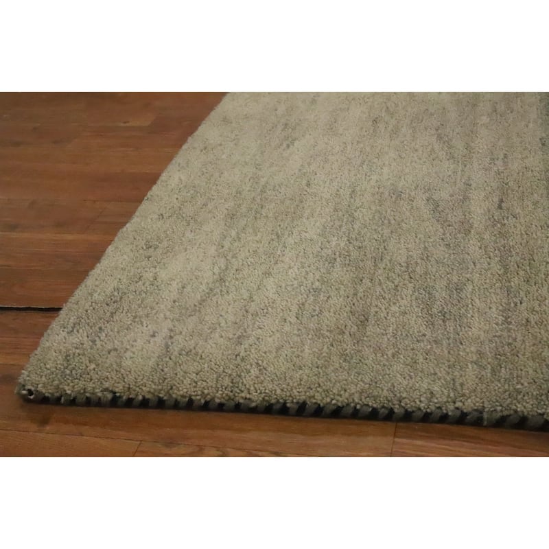Hand Knotted Oriental 100% Wool Carpet Modern Stripe Multi-Colored Gabbeh Area Rug - 6' 4'' X 5' 0''