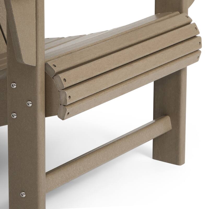 Aderson Outdoor Poly Adirondack Chair with Side Table and Ottoman 5-Piece Set