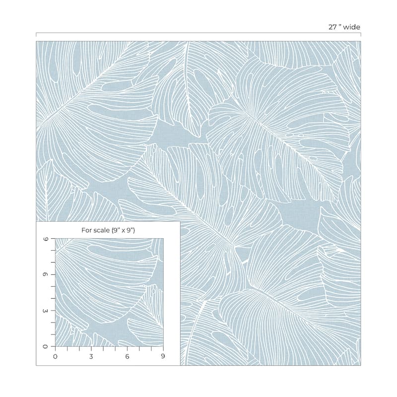 Seabrook Designs Tarra Monstera Leaf Unpasted Wallpaper