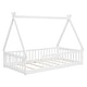 preview thumbnail 18 of 27, Twin Size Teepee Bed with Guardrails and Slats, Tent-Shaped Floor Bed