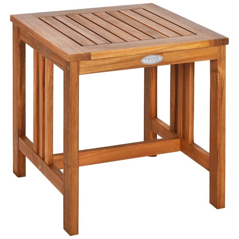 Gymax 3 Pieces Acacia Wood Rocking Bistro Set w/ Coffee Table and