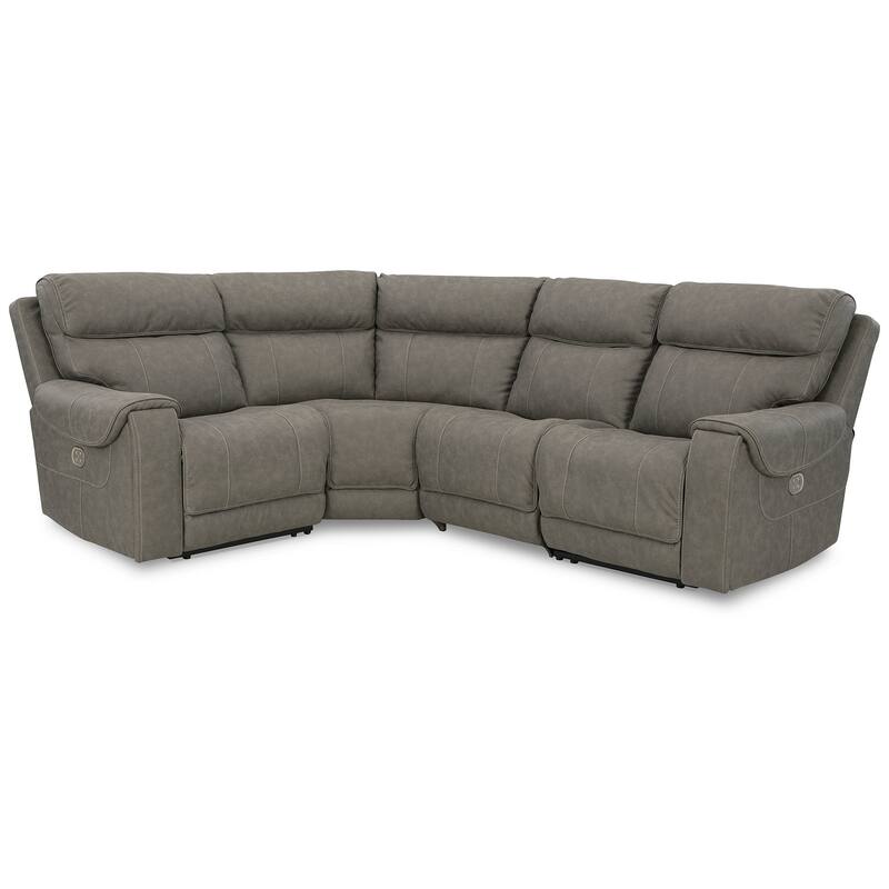 Signature Design by Ashley Starbot Gray 4-Piece Power Reclining Sectional - 73"W x 100"D x 42"H