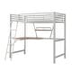preview thumbnail 15 of 42, Twin/Full Loft Bed with Desk, Metal Twin/Full Size Loft Bed Frame with Shelf and Ladder for Kids Teens Adults