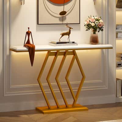 Modern Gold Console Table for Entry &Living Room