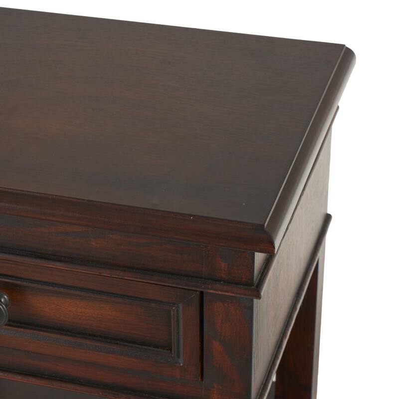 Wood 1 Drawer Accent Table - Brown - Roche River Decor