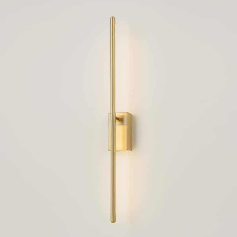1-Light Modern Gold/Black Linear Bathroom Vanity Light Integrated LED 3000K Rotatable Wall Light