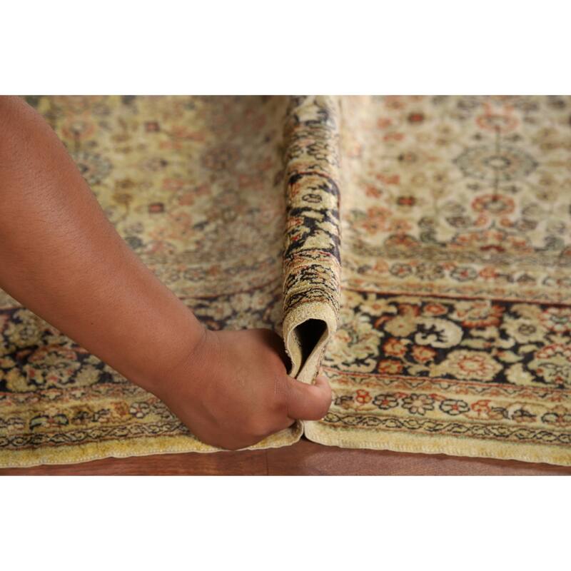 Pre-1900 Antique Silk Farahan Foyer Rug Hand-Knotted Wool Carpet - 4'0" x 6'0"