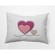 preview thumbnail 10 of 19, Hearts With Outlines Valentines Day Accent Pillow 14" x 20" - Pink Icing